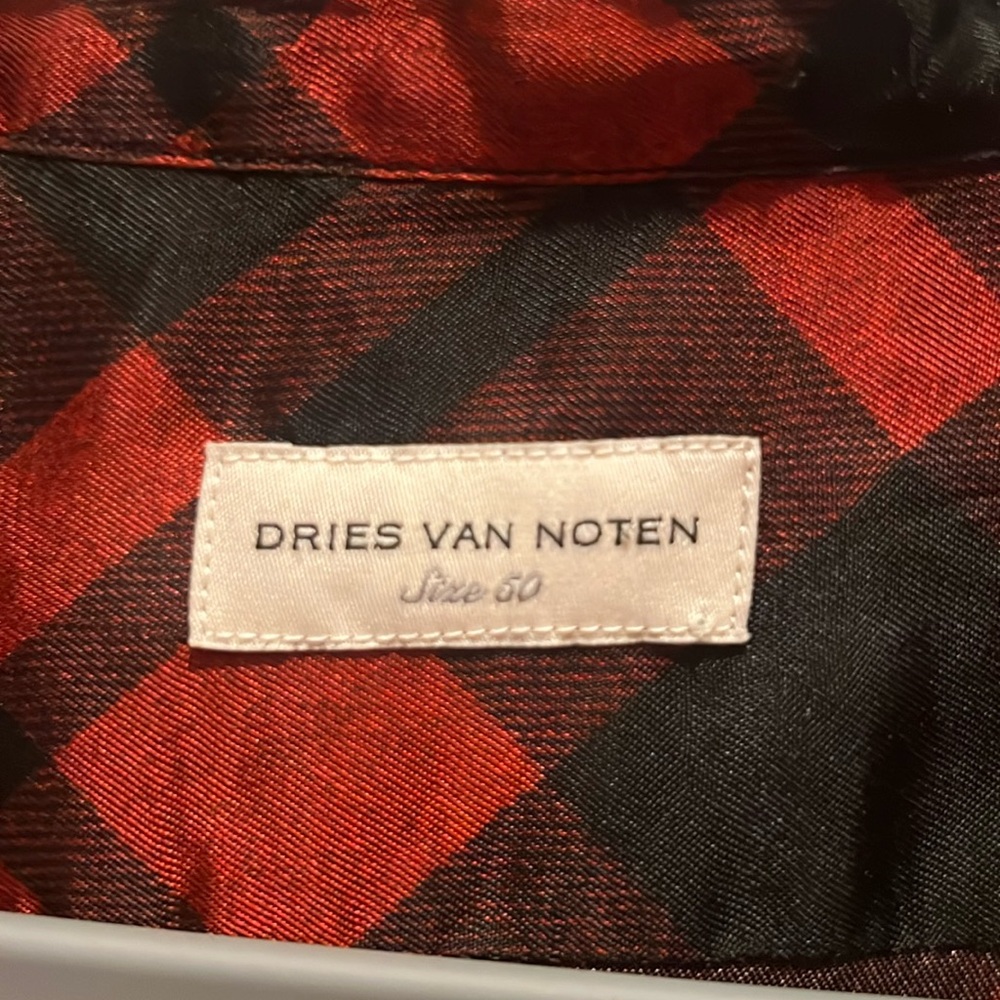 Dries van Noten Red/Black Checkered Shirt